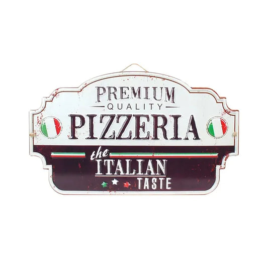 Wanddecoratiebord "Pizzeria the Italian Taste" 30x30cm