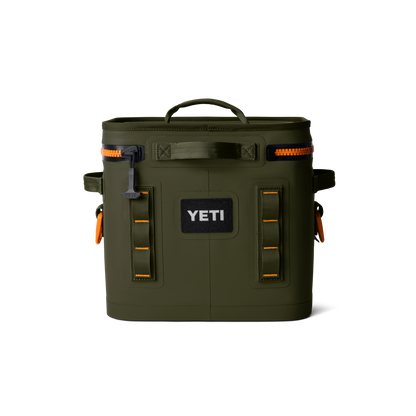 YETI Hopper Flip 12 Soft Cooler | Olive + King Crab Orange