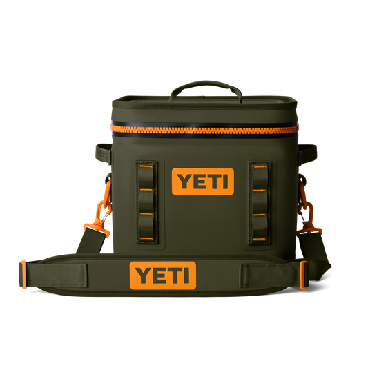 YETI Hopper Flip 12 Soft Cooler | Olive + King Crab Orange