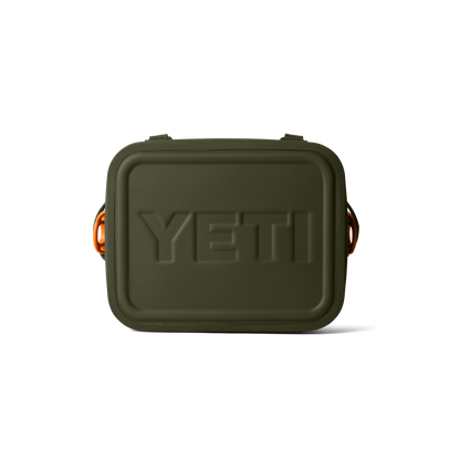 YETI Hopper Flip 12 Soft Cooler | Olive + King Crab Orange