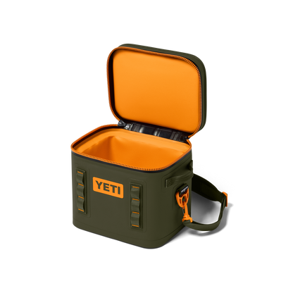 YETI Hopper Flip 12 Soft Cooler | Olive + King Crab Orange