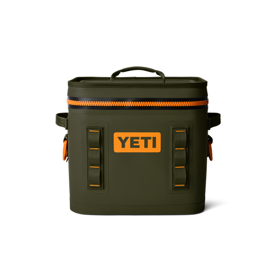 YETI Hopper Flip 12 Soft Cooler | Olive + King Crab Orange