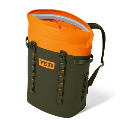 YETI Hopper M20 Backpack Soft Cooler | Olive + King Crab Orange