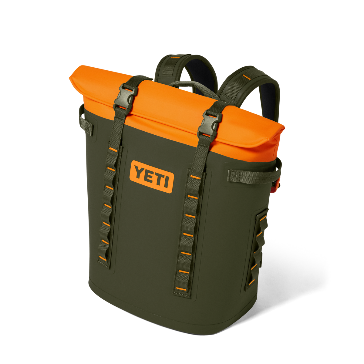 YETI Hopper M20 Backpack Soft Cooler | Olive + King Crab Orange