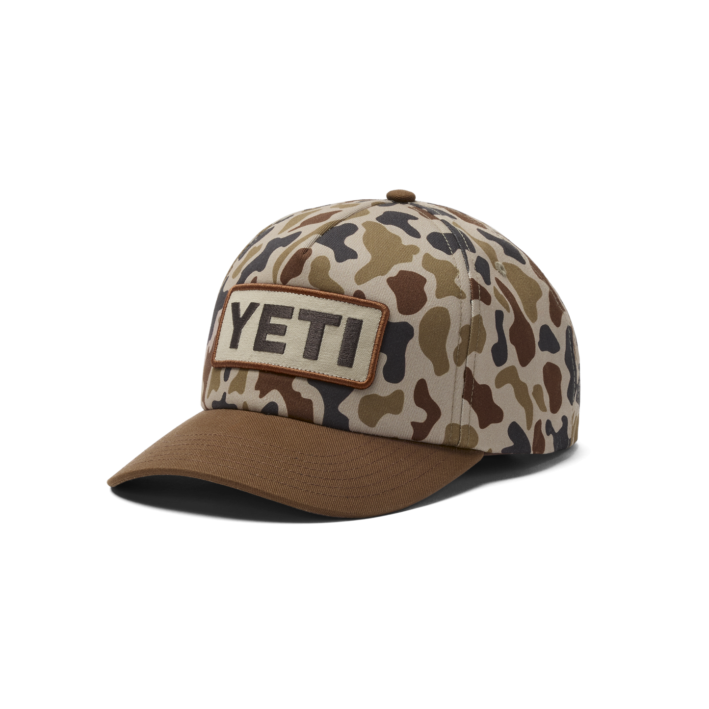 YETI Mid Pro Flat Brim Logo Badge Snapback | Wetlands Camo