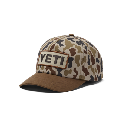 YETI Mid Pro Flat Brim Logo Badge Snapback | Wetlands Camo