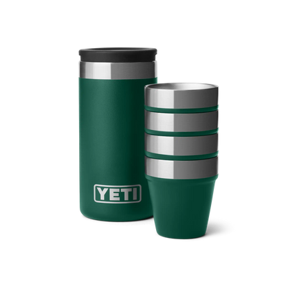 YETI Rambler Shot Glasses 1.7 oz (50ml) incl. Carrying Case | Black Forest Green