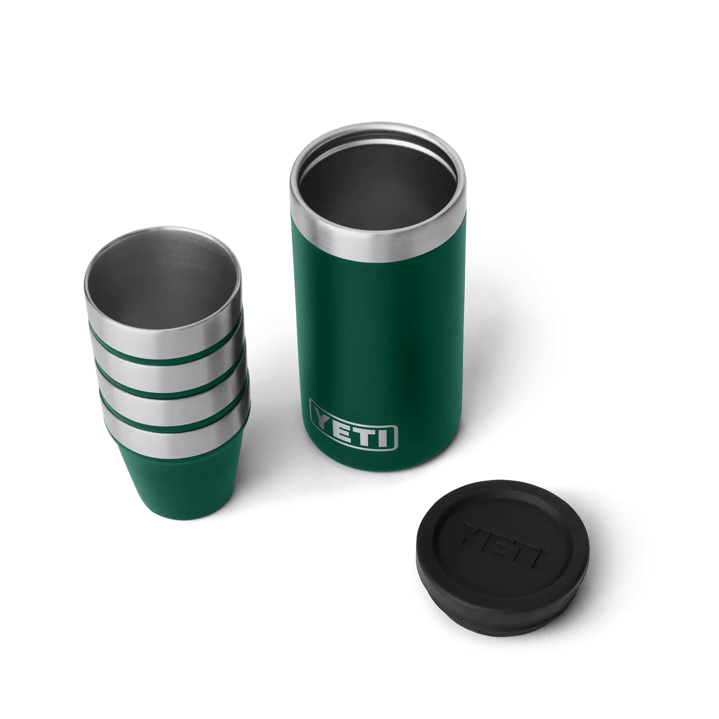 YETI Rambler Shot Glasses 1.7 oz (50ml) incl. Carrying Case | Black Forest Green