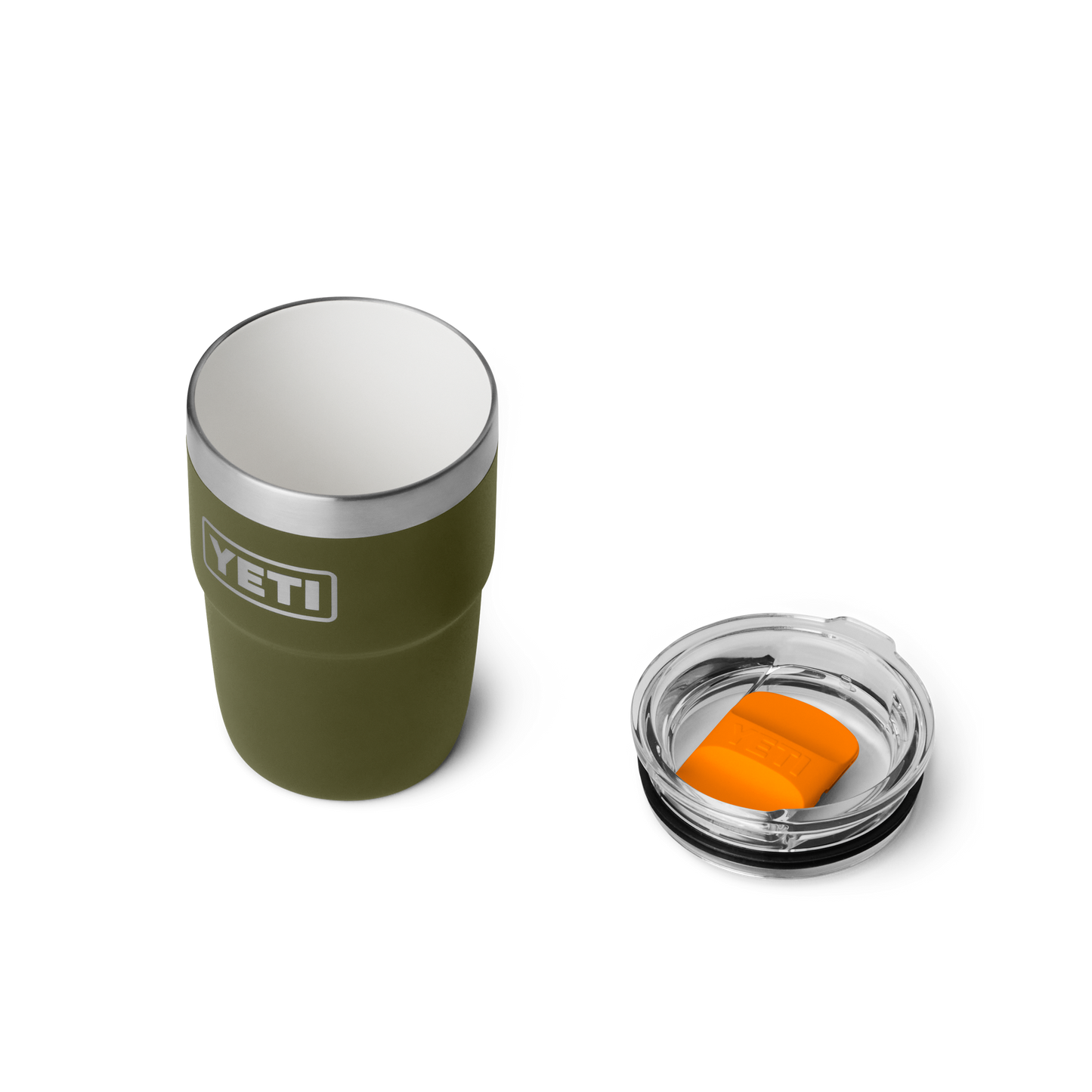 YETI Rambler Stackable Cup CL with Magslider Lid 8 oz (237ml) | Olive + King Crab Orange