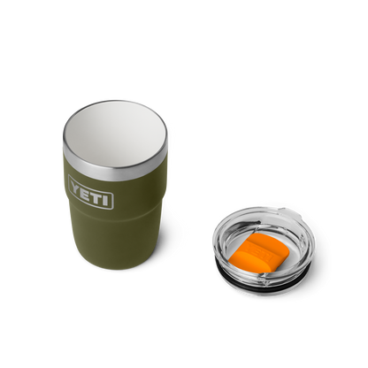YETI Rambler Stackable Cup CL with Magslider Lid 8 oz (237ml) | Olive + King Crab Orange