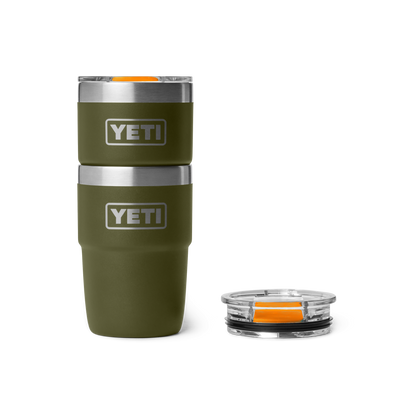 YETI Rambler Stackable Cup CL with Magslider Lid 8 oz (237ml) | Olive + King Crab Orange