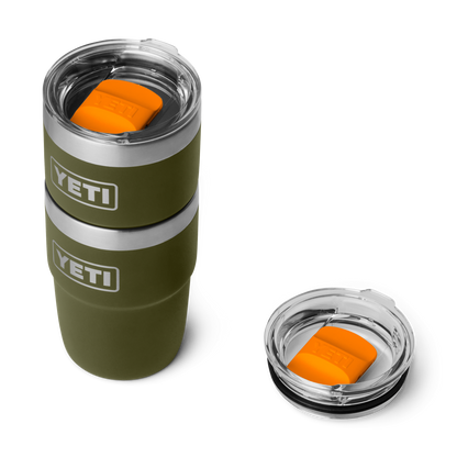 YETI Rambler Stackable Cup CL with Magslider Lid 8 oz (237ml) | Olive + King Crab Orange