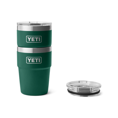 YETI Rambler Stackable Cup with Magslider Lid 16oz (473ml) | Black Forest Green