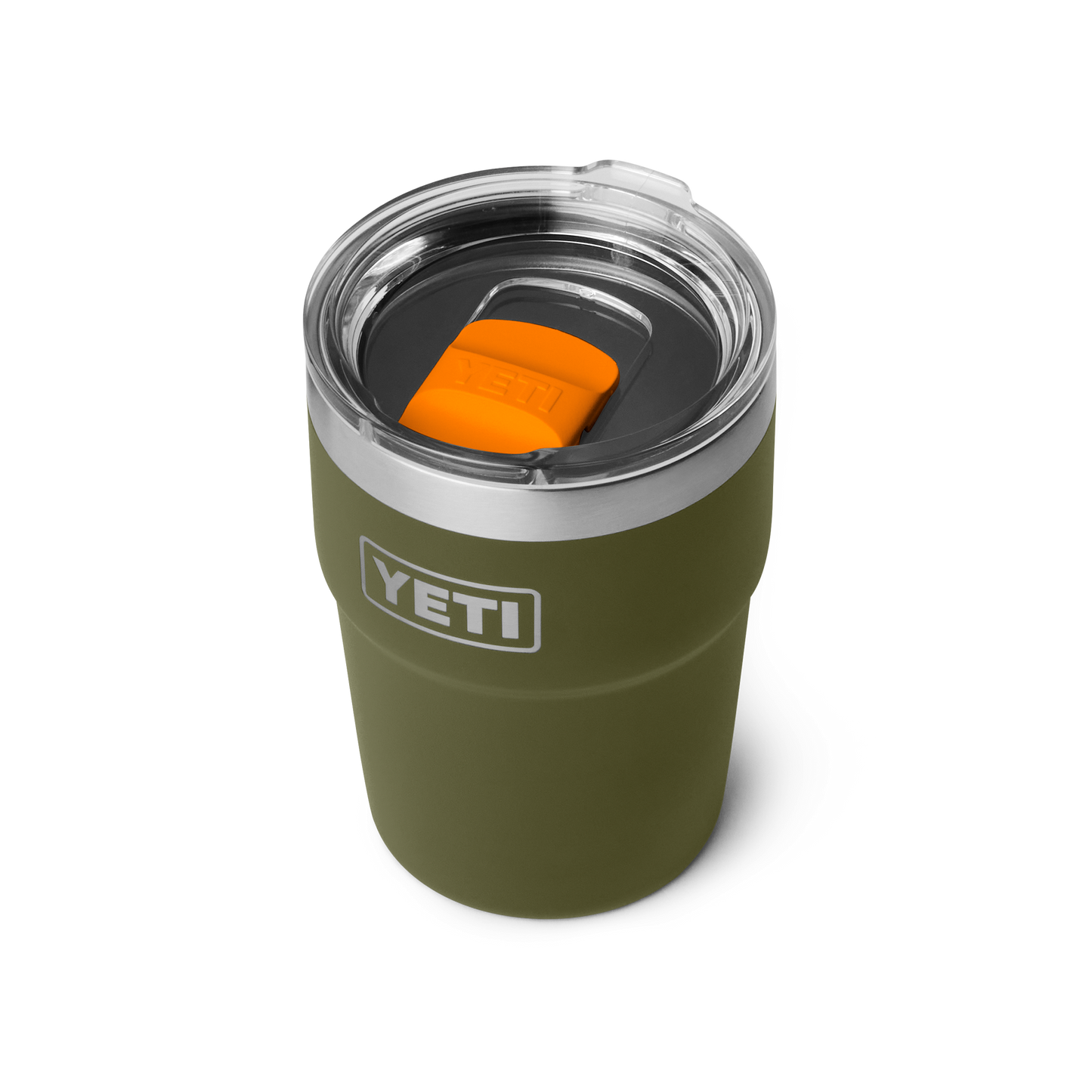 YETI Rambler Stackable Cup with Magslider Lid 16 oz (473ml) | Olive + King Crab Orange