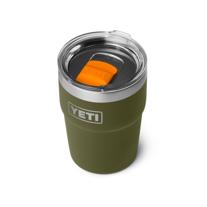 YETI Rambler Stackable Cup with Magslider Lid 16 oz (473ml) | Olive + King Crab Orange