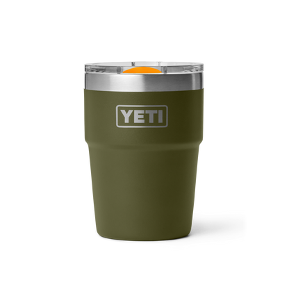 YETI Rambler Stackable Cup with Magslider Lid 16 oz (473ml) | Olive + King Crab Orange