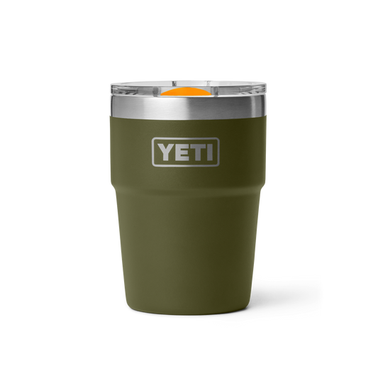 YETI Rambler Stackable Cup with Magslider Lid 16 oz (473ml) | Olive + King Crab Orange