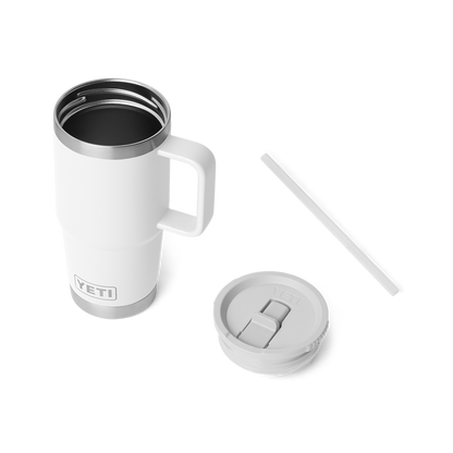 YETI Rambler Travel Straw Mug with color-matched straw lid 20 oz (591ml) | White