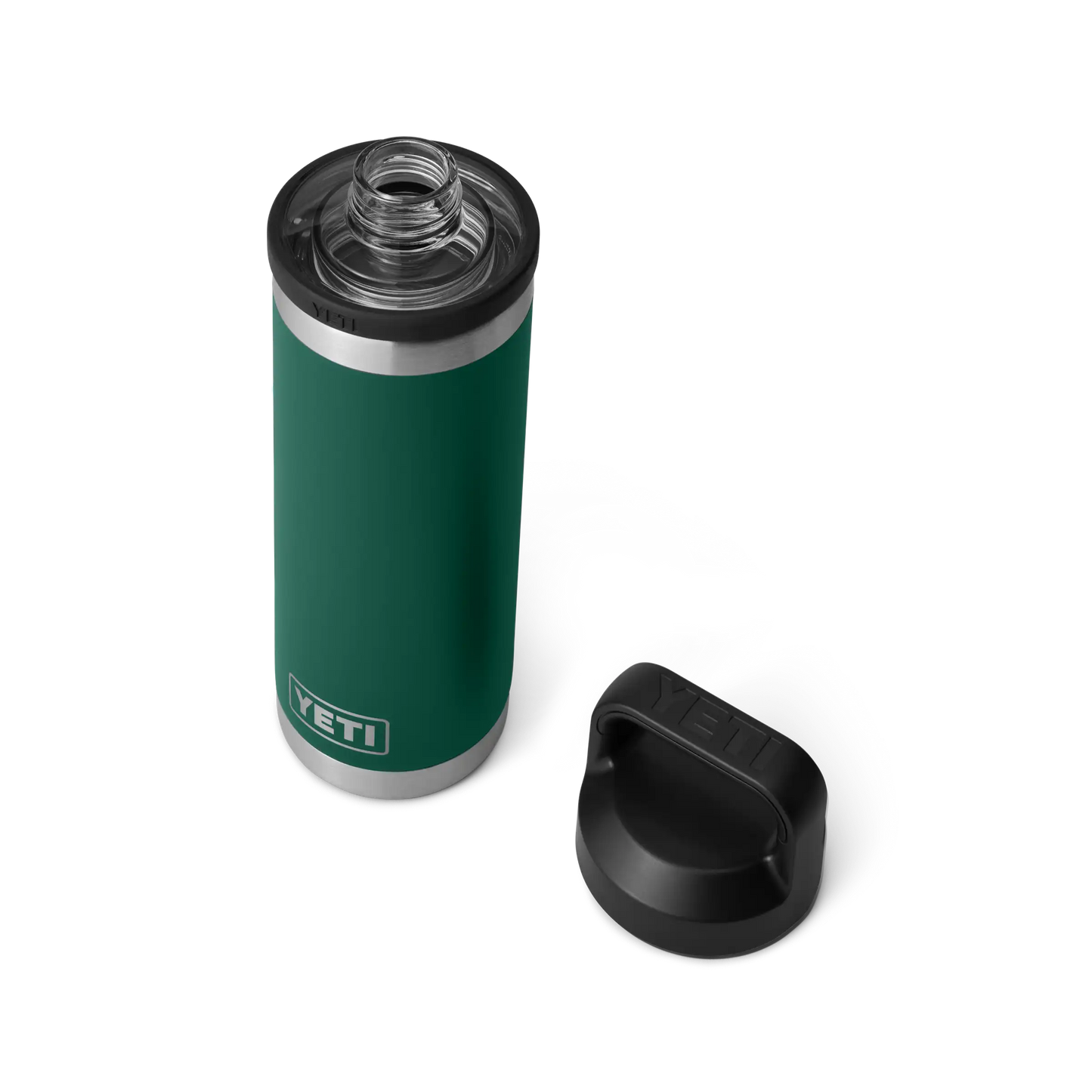 YETI Rambler Water Bottle with Chug Cap 18oz (532ml) | Black Forest Green