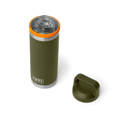 YETI Rambler Water Bottle with Chug Cap 18 oz (532ml) | Olive + King Crab Orange