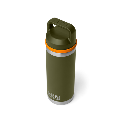 YETI Rambler Water Bottle with Chug Cap 18 oz (532ml) | Olive + King Crab Orange