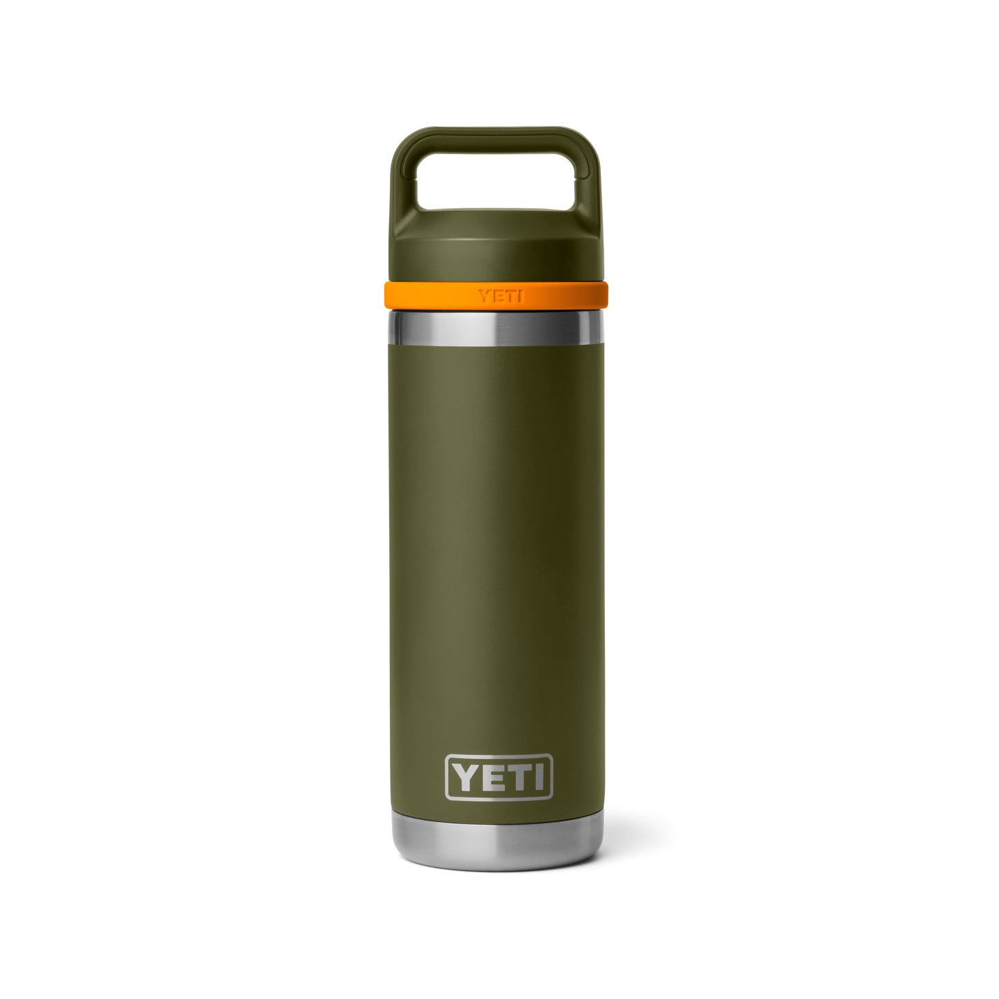 YETI Rambler Water Bottle with Chug Cap 18 oz (532ml) | Olive + King Crab Orange