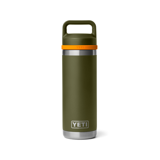 YETI Rambler Water Bottle with Chug Cap 18 oz (532ml) | Olive + King Crab Orange