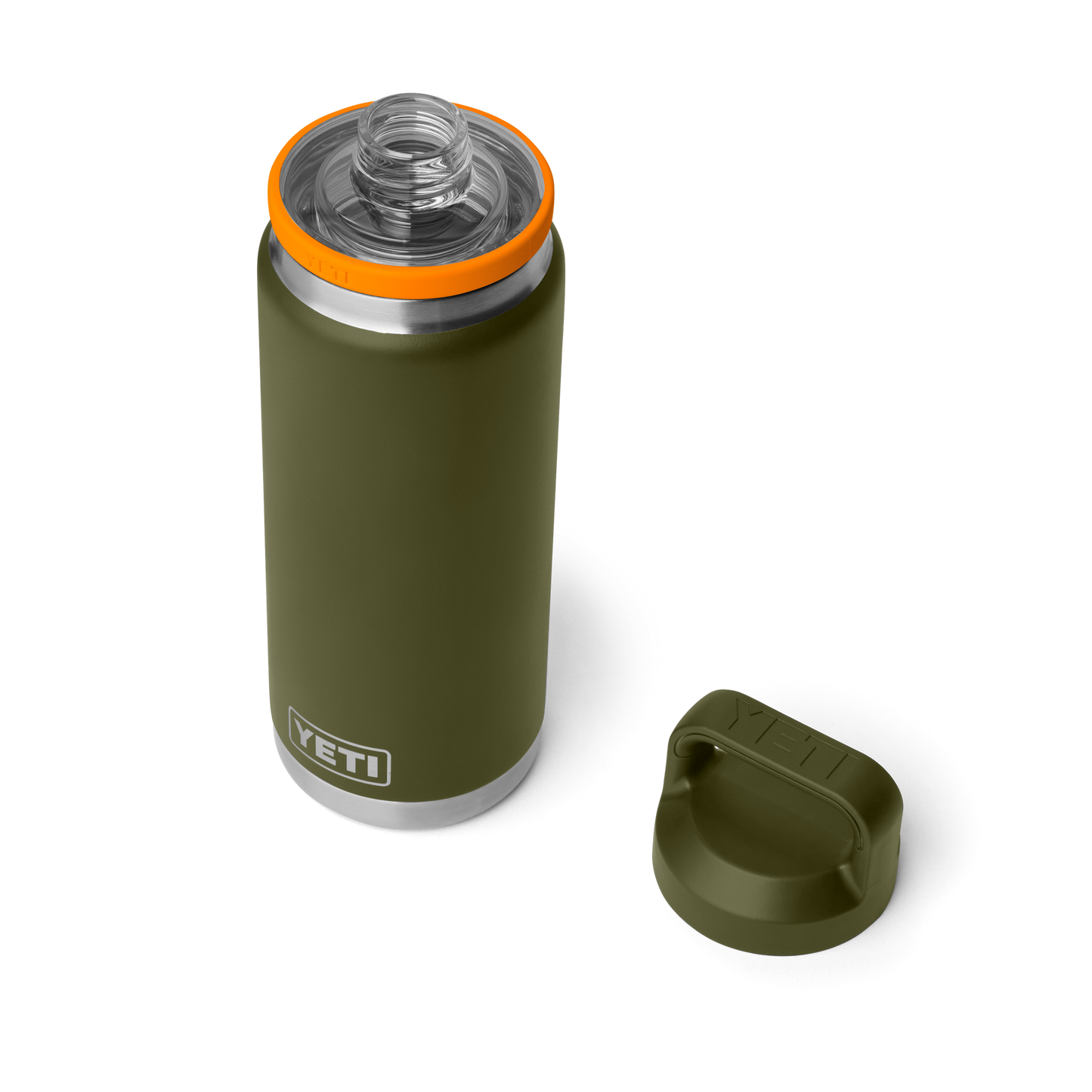 YETI Rambler Water Bottle with Chug Cap 26 oz (760ml) | Olive + King Crab Orange