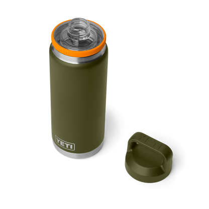 YETI Rambler Water Bottle with Chug Cap 26 oz (760ml) | Olive + King Crab Orange