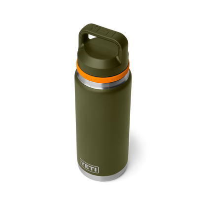 YETI Rambler Water Bottle with Chug Cap 26 oz (760ml) | Olive + King Crab Orange