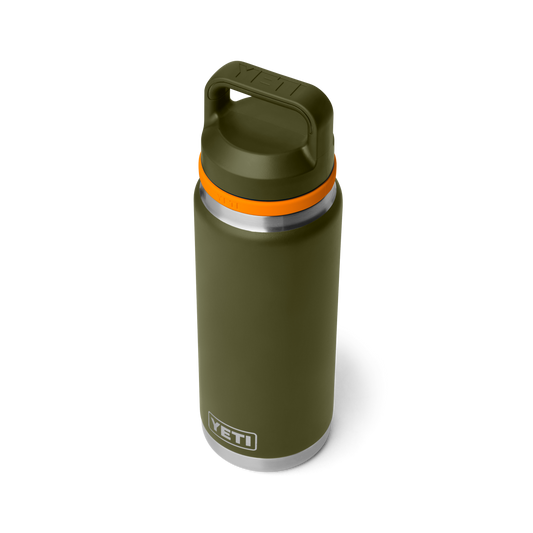 YETI Rambler Water Bottle with Chug Cap 26 oz (760ml) | Olive + King Crab Orange
