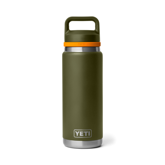 YETI Rambler Water Bottle with Chug Cap 26 oz (760ml) | Olive + King Crab Orange