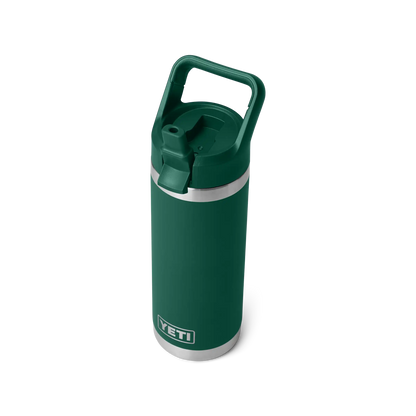 YETI Rambler Water Bottle with Color-Matched Straw Cap 18 oz (532ml) | Black Forest Green