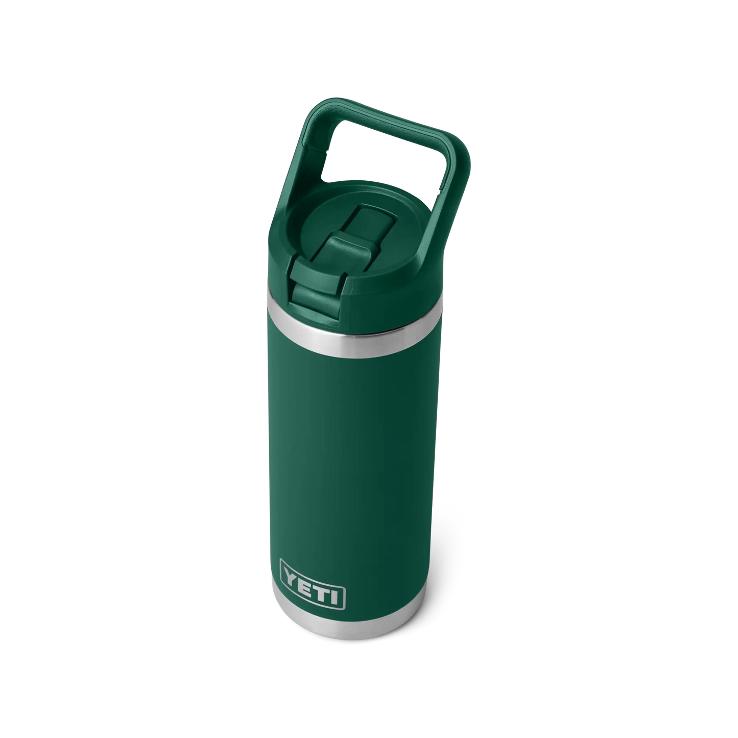 YETI Rambler Water Bottle with Color-Matched Straw Cap 18 oz (532ml) | Black Forest Green