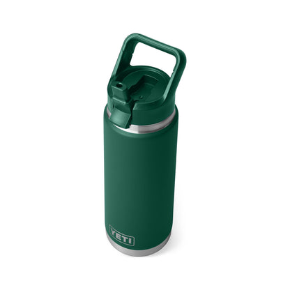 YETI Rambler Water Bottle with Color-Matched Straw Cap 26 oz (769ml) | Black Forest Green