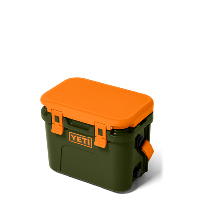 YETI Roadie 15 Hard Cooler | Olive + King Crab Orange