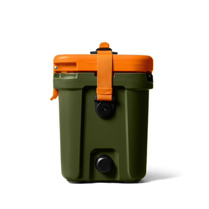 YETI Roadie 15 Hard Cooler | Olive + King Crab Orange