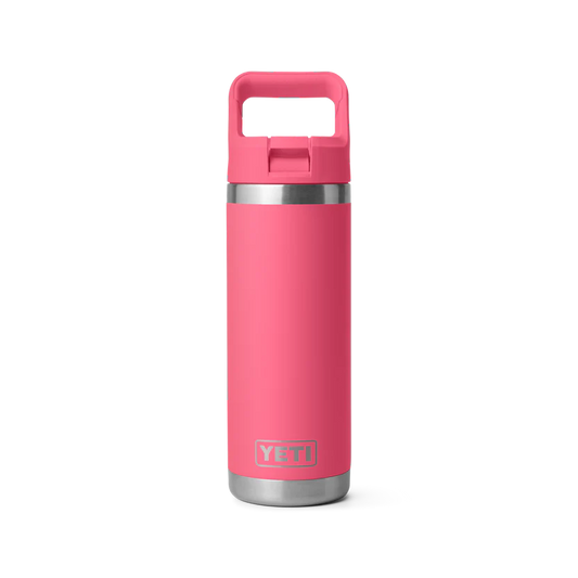 YETI Rambler Drinkfles met meegekleurde Straw Cap - 18oz (532ml) - Tropical Pink