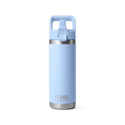 YETI Rambler Water Bottle with Color-Matched Straw Cap 18oz (532ml) | Big Sky Blue