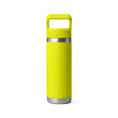 YETI Rambler Water Bottle with Color-Matched Straw Cap 18oz (532ml) | Firefly Yellow
