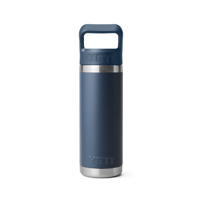 YETI Rambler Water Bottle with Color-Matched Straw Cap 18oz (532ml) | Navy