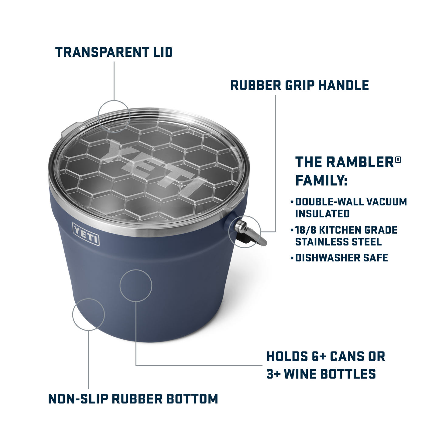 Yeti Rambler Beverage Bucket barware - White