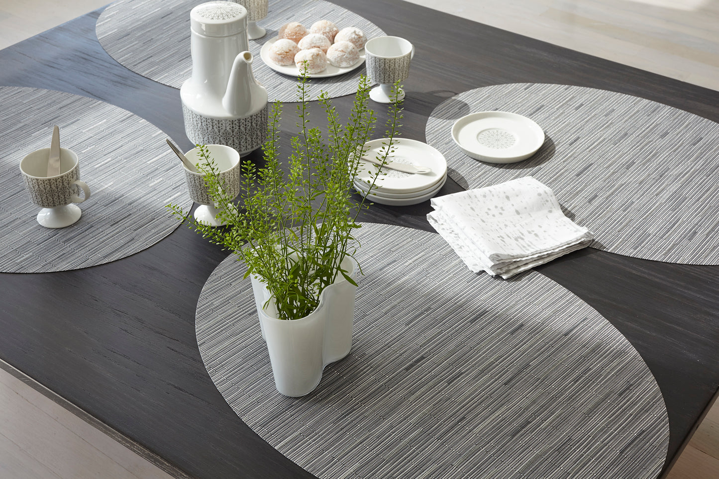 Chilewich Placemat Bamboo Ovaal 36x49cm | Fog