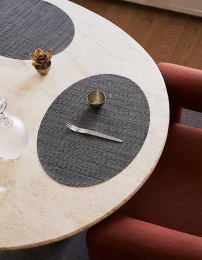Chilewich Placemat Thatch Ovaal 36x49cm | Pewter