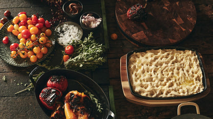 The Bastard | Sizzling Plate & Holder Cast Iron 24x32cm | Large
