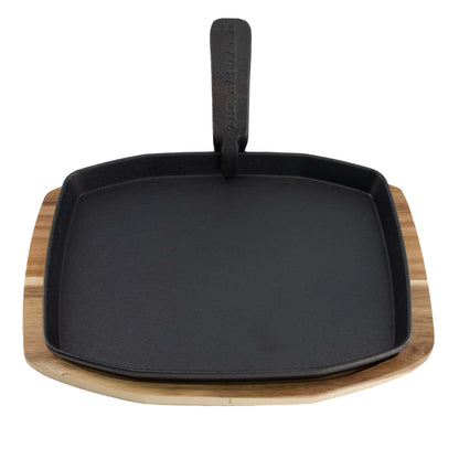 The Bastard | Sizzling Plate & Holder Cast Iron 24x32cm | Large