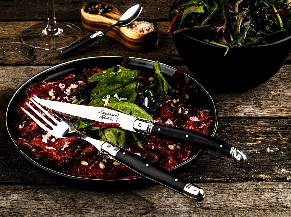 Laguiole Premium Steakmessen - Zwart