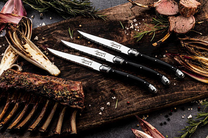 Laguiole Premium Steakmessen - Zwart