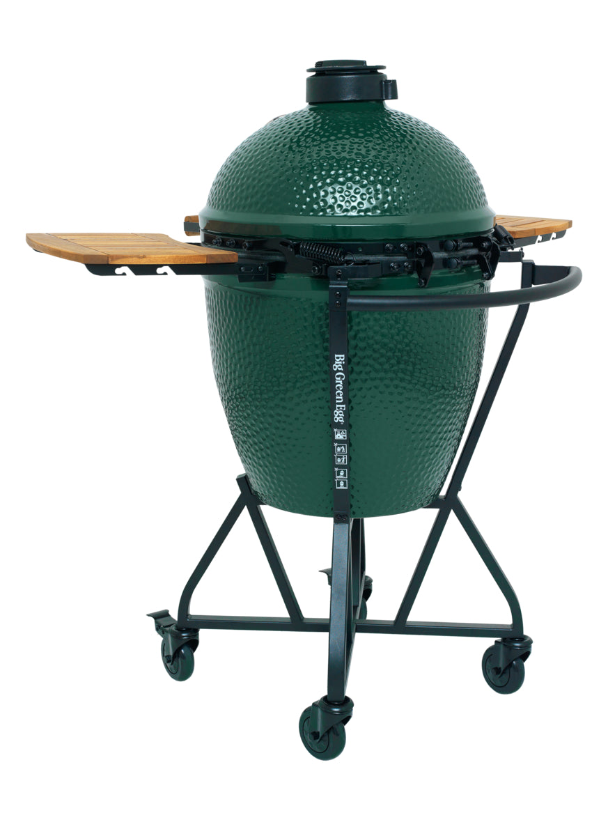 Big Green Egg Kamado including Integgrated Nest & Handler + Acacia Wood Egg Mates | Large