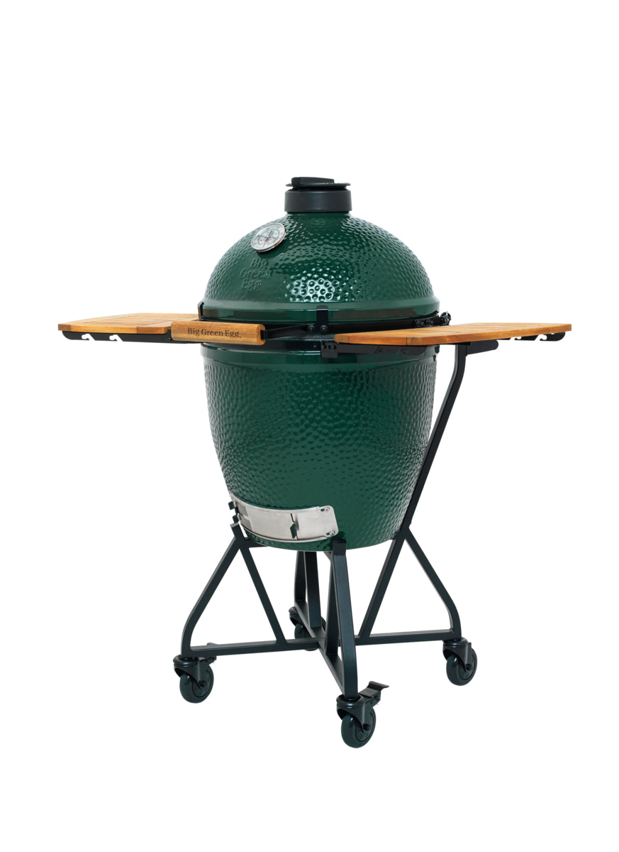 Big Green Egg Kamado including Integgrated Nest & Handler + Acacia Wood Egg Mates | Large